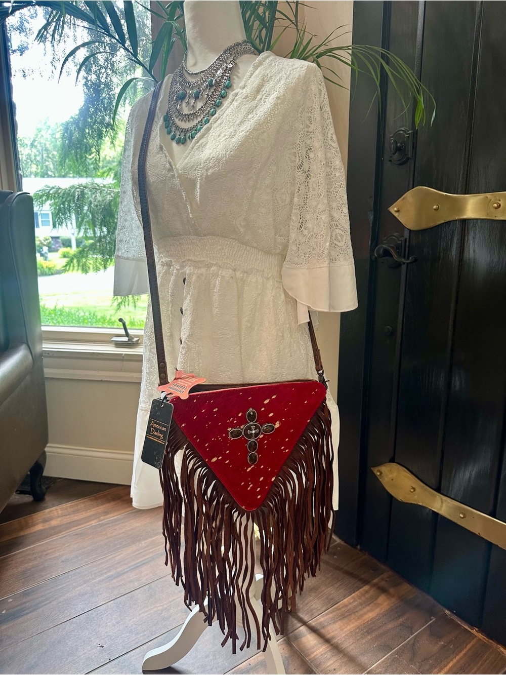 NWT AMERICAN DARLING GENUINE COWHIDE WESTERN CUSTOM HAIR ON BAG CROSSBODY TOTE